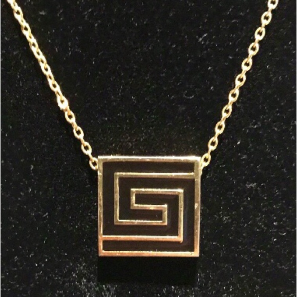 GIVENCHY Monogram Logo Vintage Designer Luxury Necklace with Pendant.